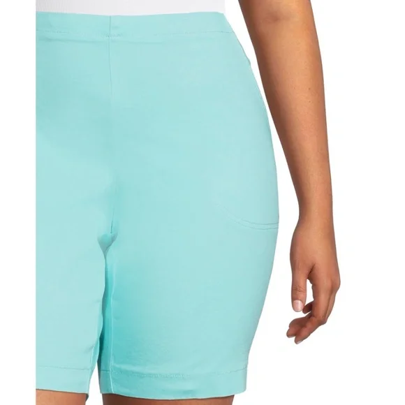 Just My Size Women’s Plus Size Aqua 2 Pocket Shorts Size 2X NEW - Picture 4 of 8